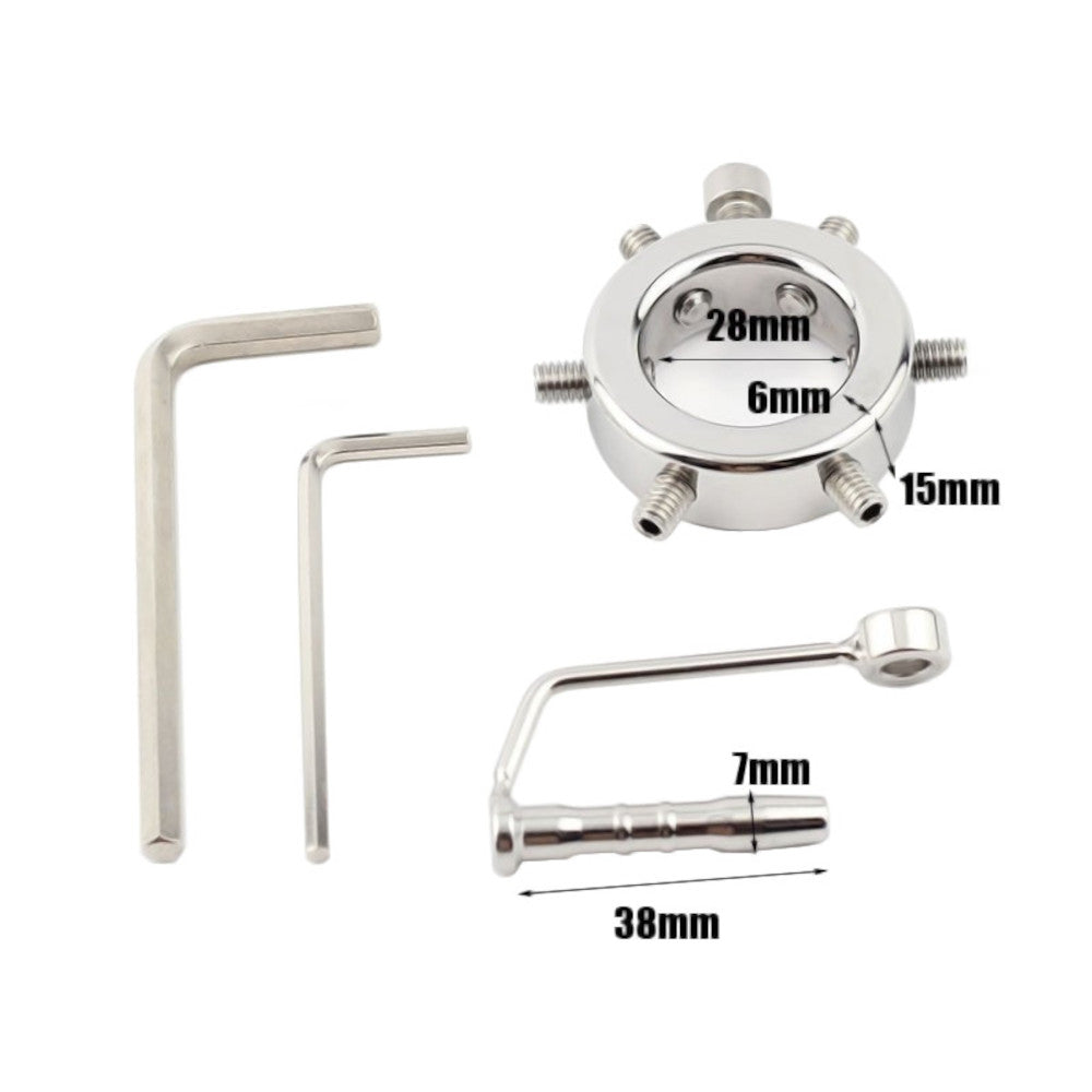 Experience ultimate control with our kit steel device a stealth bondage male accessory featuring adjustable screws and an optional plug. Perfect for timed sessions or normal play. Unlock his desires and keep him secured with this discreet locker.