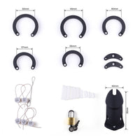 Introducing the Queen's Keep, a sleek black silicone cage designed to keep your manhood in check. With a secure fit and eye-catching look, this cage ensures comfort and hygiene all day. Make progress in your chastity journey with a product fit for queens it's a sight for the eye.