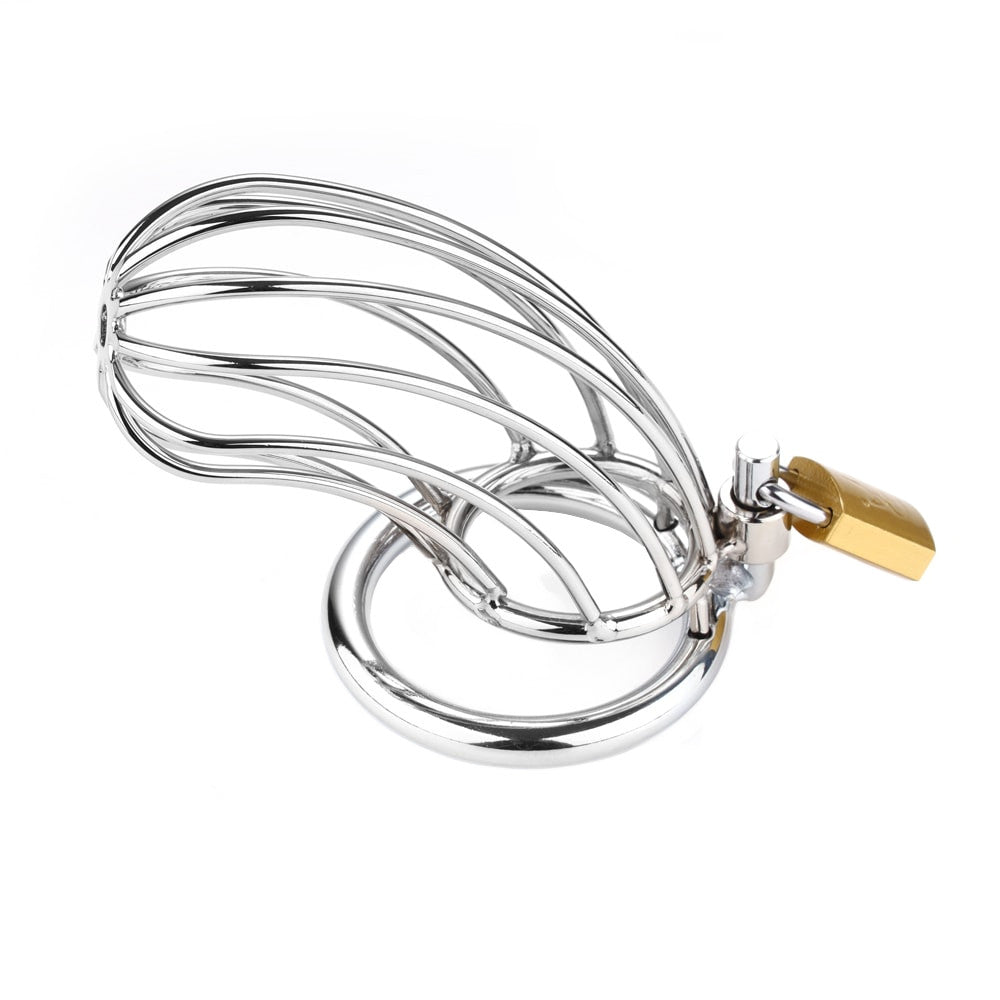 Experience ultimate control with our steel chastity device. This mini chastity denial kit provides restrictive coverage and secure enclosure, keeping you exposed yet held in comfort.