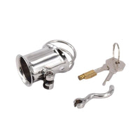 Experience unremovable restraint with our stainless steel dick. Designed for safety, this set includes a Prince Albert lock for secure wear even through airport travel. Embrace ultimate control.