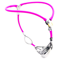 Metal Chastity Cage with G-String Belt
