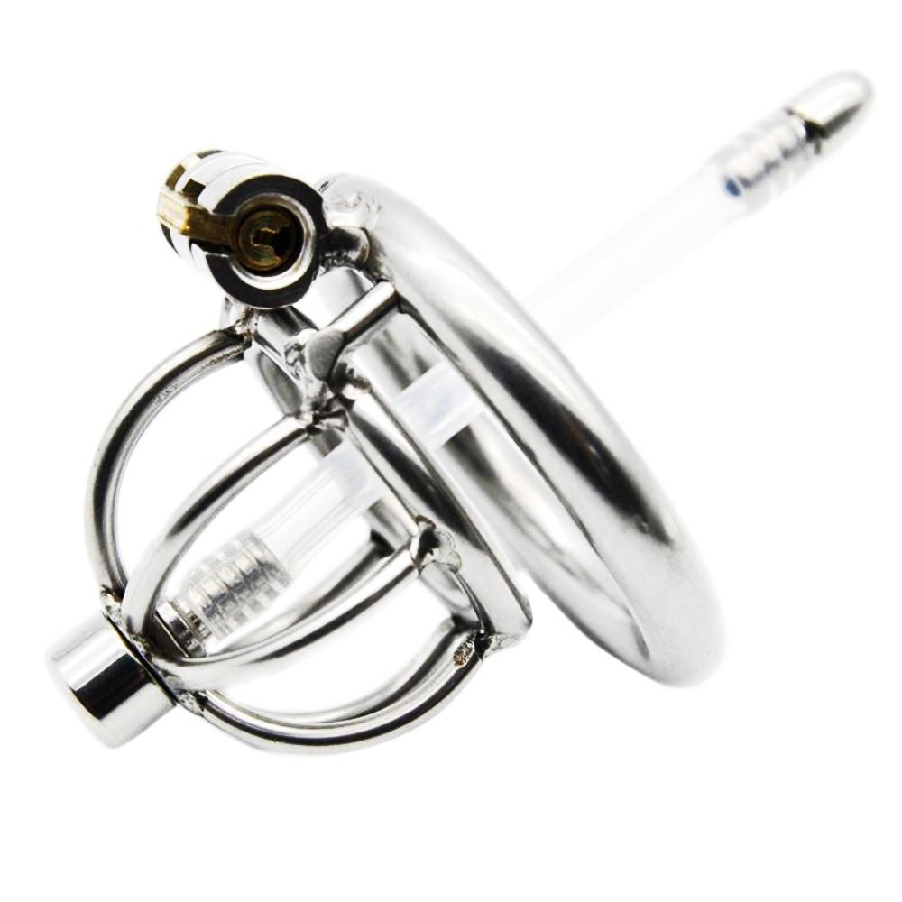 Stainless steel design ensures your desires are securely held while the urethral tube offers a thrilling filling sensation. Enjoy seamless control with a reliable screw mechanism, keeping everything in place. With customizable base rings that fit snugly, you'll be swollen with anticipation for your keyholder's control, enhancing the intimate dynamics. Experience the exhilarating sliding sensation only this combo can provide.