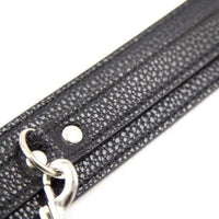Black Petplay BDSM Slave Collar with Leash