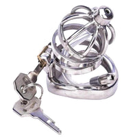 Experience elegance and security with our small chastity device stainless steel. This curved design wears comfortably, featuring a heart-shaped silver lock adorned with a diamond. Embrace luxury and restraint in one exquisite piece.