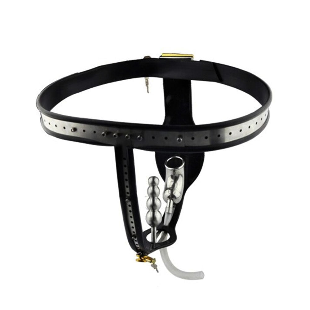 Feel secure and discreet with our Chastity belt, perfect for hiding under shorts. The biggest advantage is its spiral lock, ensuring control like a sturdy saddle.