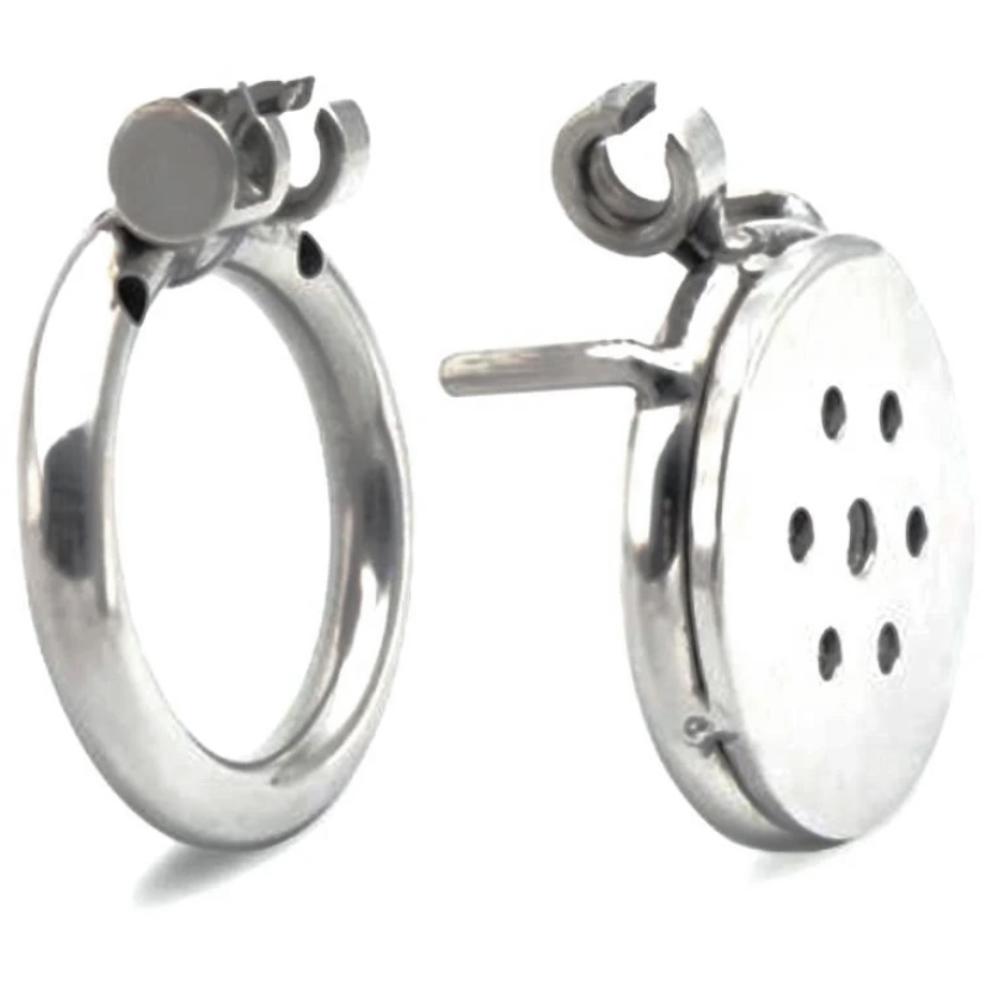 Flat Gatling Chastity Cage Large With Barbed Anti-Off Ring & Urethral Tube