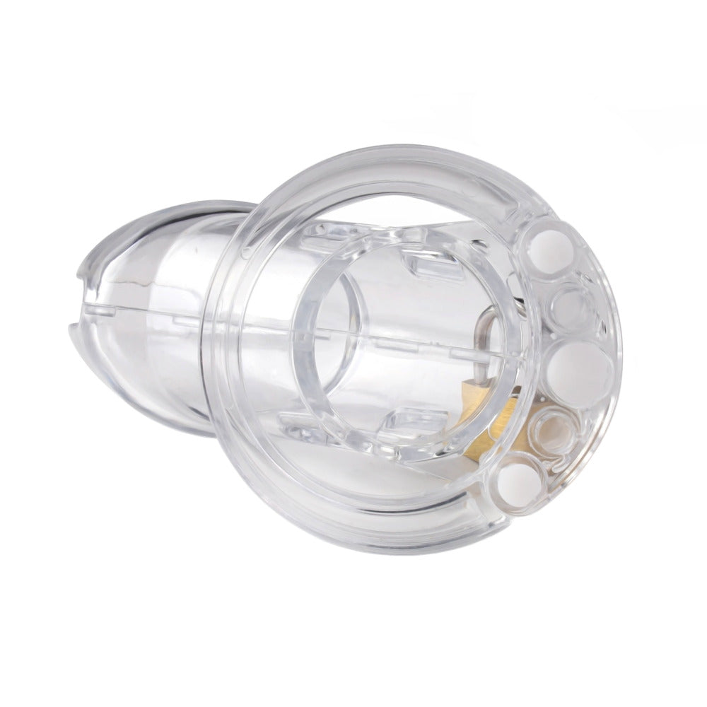 Unlock new levels of intimacy with our transparent chastity set. Comfortable even in the shower, you won't miss a moment. The secure lock drives your partner mad with anticipation, sparking conversations that deepen your connection.