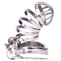 This stainless steel cock is a jewelry-like masterpiece, straight yet unremovable. Detained securely beneath its rivet, it elevates BDSM dynamics, blending style and control.