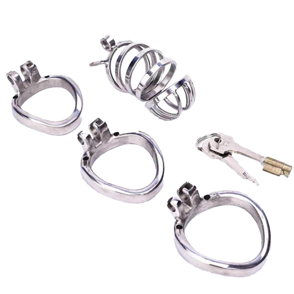 Unlock control with our stainless steel dick cage sound. The thin, curved sheath keeps you flaccid, while the optional catheter intensifies the male experience. Three thick, stretchy rings ensure a snug fit whether you're wide or narrow.