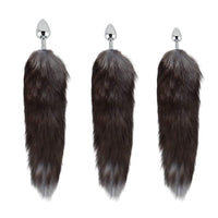 18" Black Werewolf's Tail Stainless Steel Plug