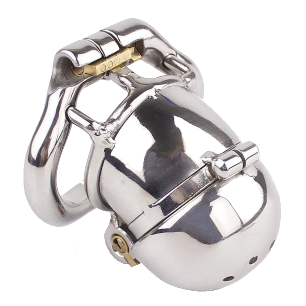 Experience heightened sensations with our stainless steel cock kit. This spiky, double-sided device takes you through stages of orgasm control, keeping your cock securely restricted for ultimate pleasure.