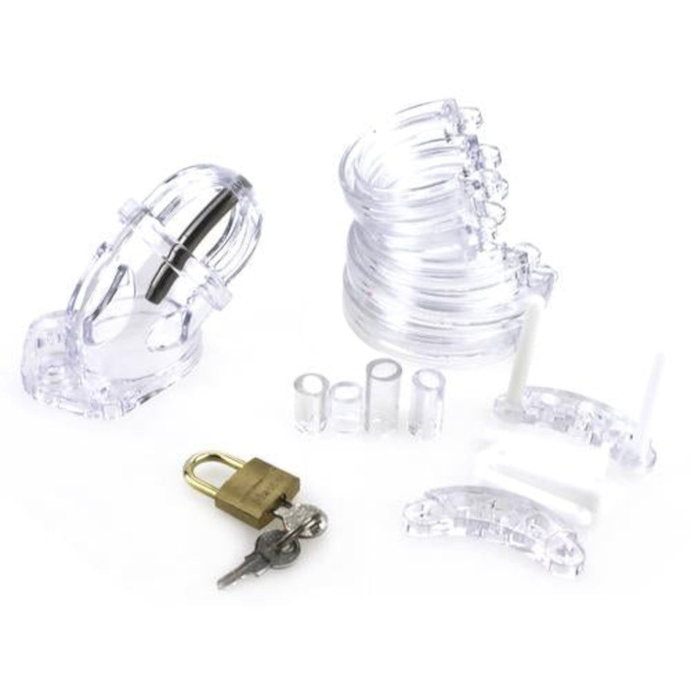 The Permanent Punisher urethral male body device offers cursed thrill with its soft, transparent finish. Hard to unlock, it teases temptations, punisher against Houdini-like escapes.