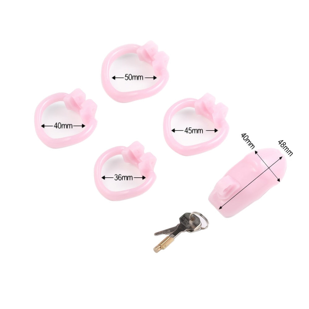 Embrace femininity with the Sissy in Pink cage, which inverts the typical chastity experience. Its pale pink resin and perforations prevent cold turtle discomfort, ensuring a secure fit. Perfect for exploring identity.