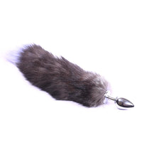 18" Black Werewolf's Tail Stainless Steel Plug