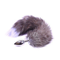 18" Black Werewolf's Tail Stainless Steel Plug