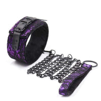 Elevate your dominance play with the Mistress Chastity Purple Collar With Leash. Perfect for starters or seasoned enthusiasts, this custom-designed collar looks expensive but feels delightful to wear. Get started on your journey today!