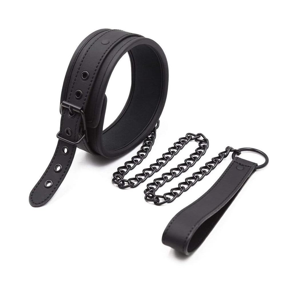 Crafted from vegan leather and PVC, this Seductive Black BDSM Chastity Training Collar is as striking as a logo on a shirt. Its sturdy design ensures control as solid as a pipe, keeping your submissive in line with style.