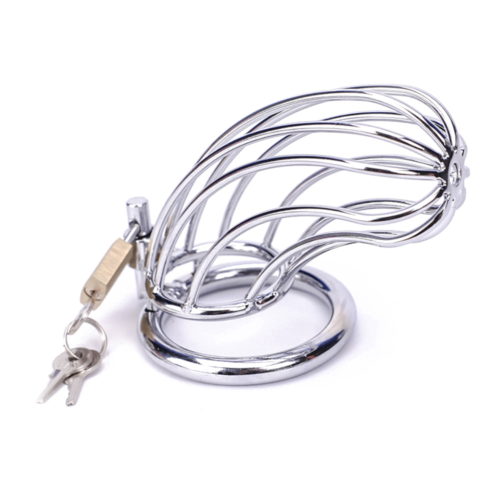 Experience ultimate control with our cage long, perfect for the big male. Crafted from solid stainless steel, it's the motivation and cause to honor your chastity contract. With no need for a string, your keyholder holds the key to your desires.