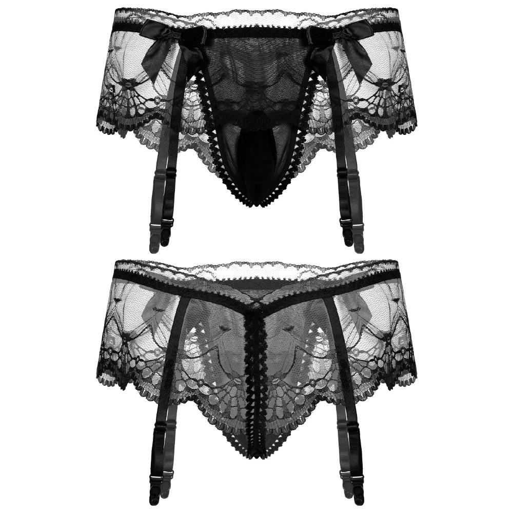 Sissy Black Erotic Lace Panty for Men