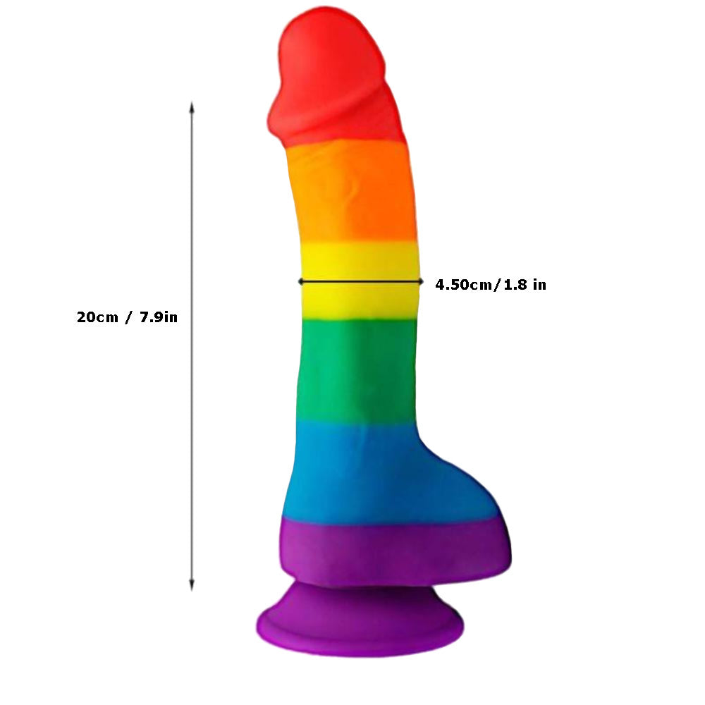 7" Zipper Ripper Rainbow Dildo Suction Cup