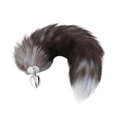 18" Black Werewolf's Tail Stainless Steel Plug
