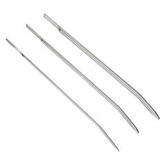Reach deep pleasure with this stainless steel chastity cages urethral plug. Its curvy design explores hidden spots, whether you're on your knees or lap. Made from brushed metal, it's durable, easy to clean, and will drive you mad.